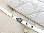 LARGE CARO BAG 28 WHITE CALFSKIN BLACK HARDWARE