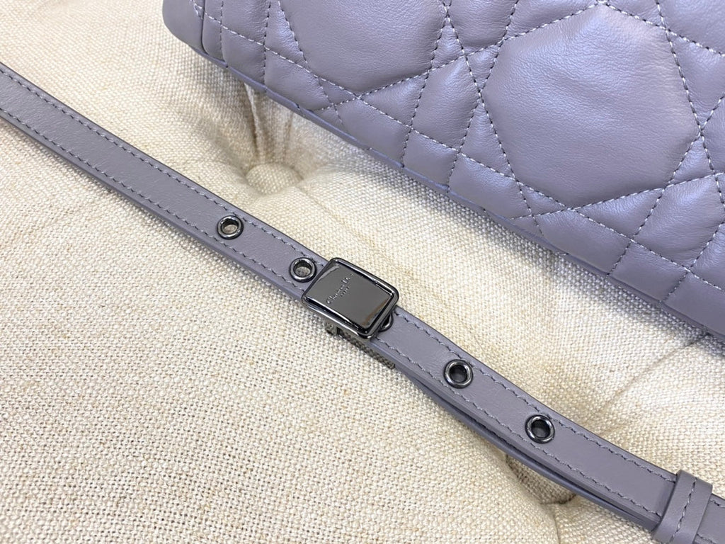 LARGE CARO BAG 28 OPALINE PURPLE CALFSKIN BLACK HARDWARE