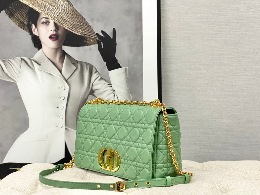 LARGE CARO BAG 28 LIGHT GREEN CALFSKIN