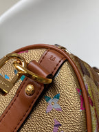 LV Speedy Bandoulière 25 Gold Floral Pattern Leather GHW