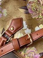 LV Speedy Bandoulière 25 Gold Floral Pattern Leather GHW