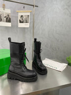 LUG LACE-UP BOOT IN BLACK CALFSKIN 7 CM