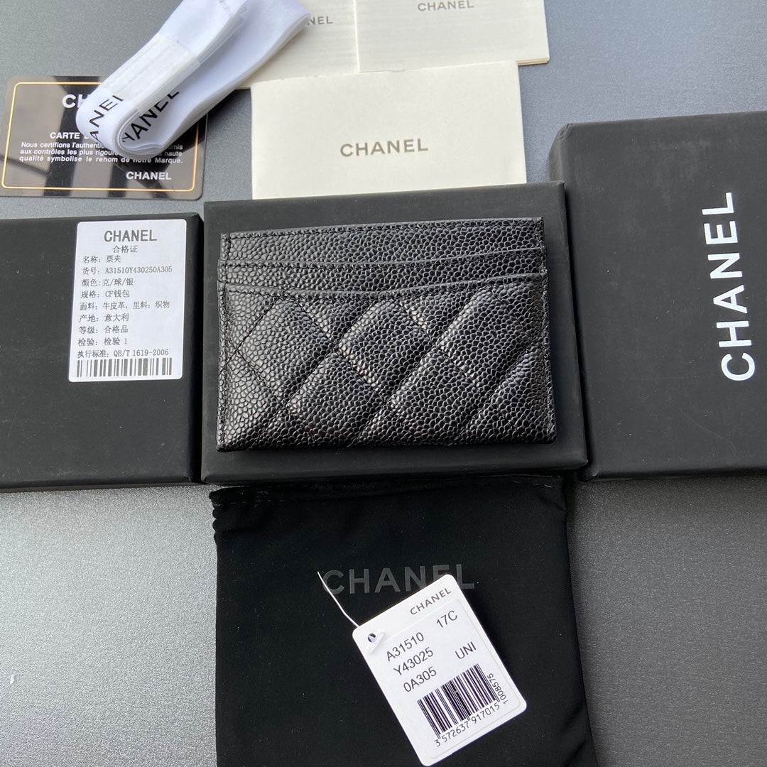 CC Classic Card Holder Black Caviar Sliver Steel 173999