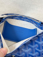 PLUMET POCKET WALLET 20 IN SAPPHIRE BLUE GOYARDINE CANVAS AND LAMBSKIN TRIM
