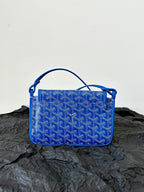 PLUMET POCKET WALLET 20 IN SAPPHIRE BLUE GOYARDINE CANVAS AND LAMBSKIN TRIM