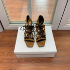 BALMAIN 25S HIGH HEELS 95MM IN DARK BROWN SUEDE WITH PEARL
