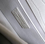 SUNSET MEDIUM 22 IN WHITE CROCODILE PATTERN CALFSKIN GOLD HARDWARE