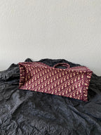 Large CD Book Tote 42cm Burgundy Retro Style D Letter Embroidery