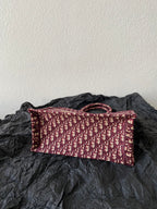 Medium CD Book Tote 36cm Burgundy Retro Style D Letter Embroidery