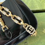 gg jackie mini 19cm black calfskin with chain