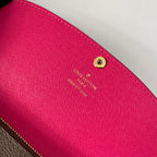 LV M60696 Emilie Wallet Brown Purple-red Monogram Canvas 221662