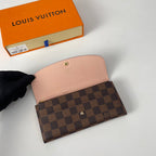 LV N60214 Emilie Wallet Brown Pink Monogram Canvas 221665