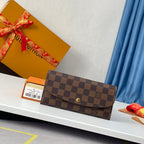 LV N60214 Emilie Wallet Brown Pink Monogram Canvas 221665