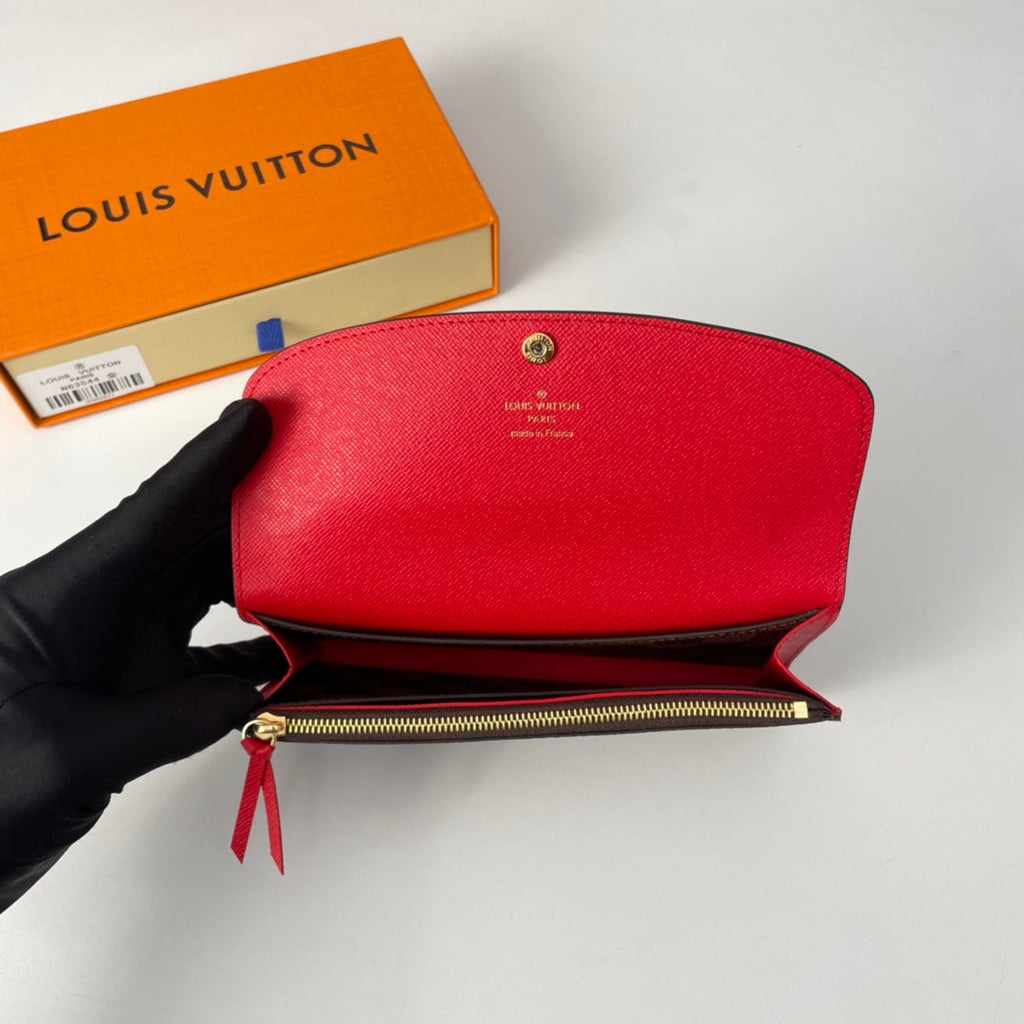 LV N63544 Emilie Wallet Brown Red Monogram Canvas 221666