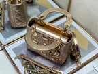 LADY DIOR BAG 17 IN METALLIC ROSE GOLD LAMBSKIN