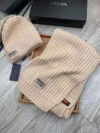 SET SCARF AND HAT IN SAND BROWN WOOL AND RABBIT FUR 388990