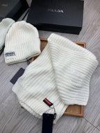 SET SCARF AND HAT IN WHITE WOOL AND RABBIT FUR 388991