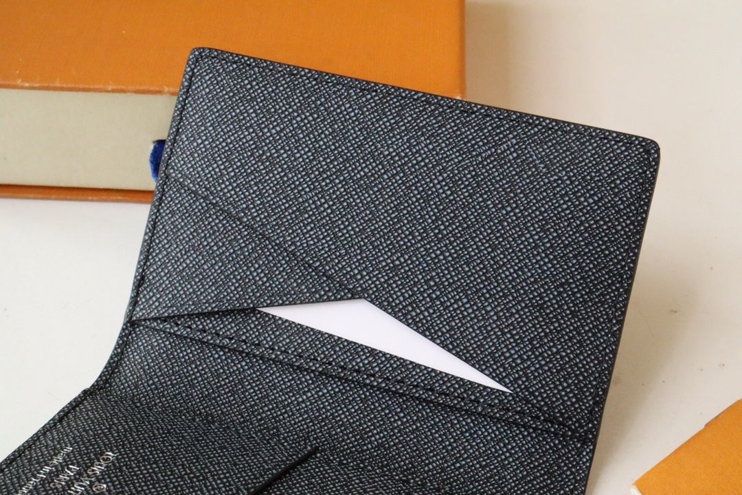 LV Logo Pocket Organiser Black Blue Monogram Canvas 182772