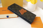 LV Logo Brazza Wallet Dark Green Monogram Floral Canvas 182774