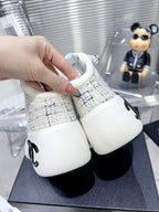 CC CANO ALTO SNEAKER IN WHITE WOOL TWEED AND RUBBER