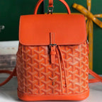 ALPIN MINI BACKPACK 21 IN ORANGE LAMBSKIN AND GOYARDINE CANVAS