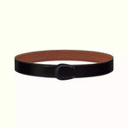 LUCK BELT BUCKLE & REVERSIBLE GINGER ORANGE LEATHER STRAP 38MM BLACK HARDWARE
