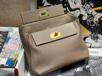 HM 24/24 Bag Etoupe Leather Gold Hardware