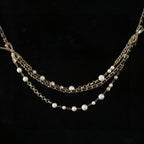 CHANEL 25S GOLD CHAIN BELT WITH PEARL 610440