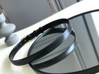 CELINE 25S BELT TRIOMPHE 25MM IN BLACK GLOSSY CALFSKIN 559675