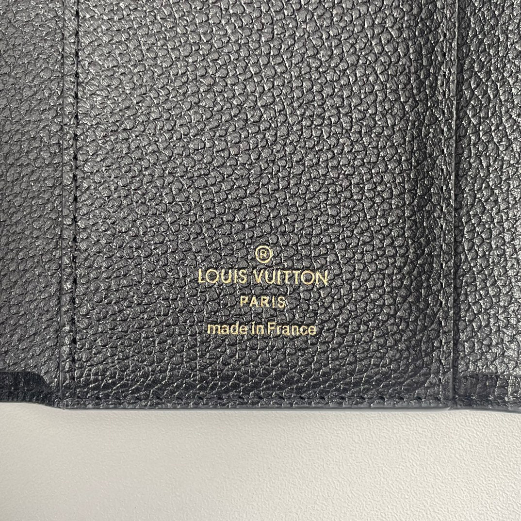 LV M64060 Victorine Wallet Black Monogram Empreinte Leather 221681