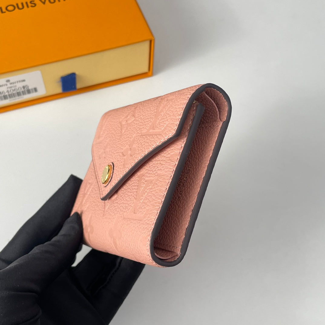 LV M64060 Victorine Wallet Pink Monogram Empreinte Leather 221685