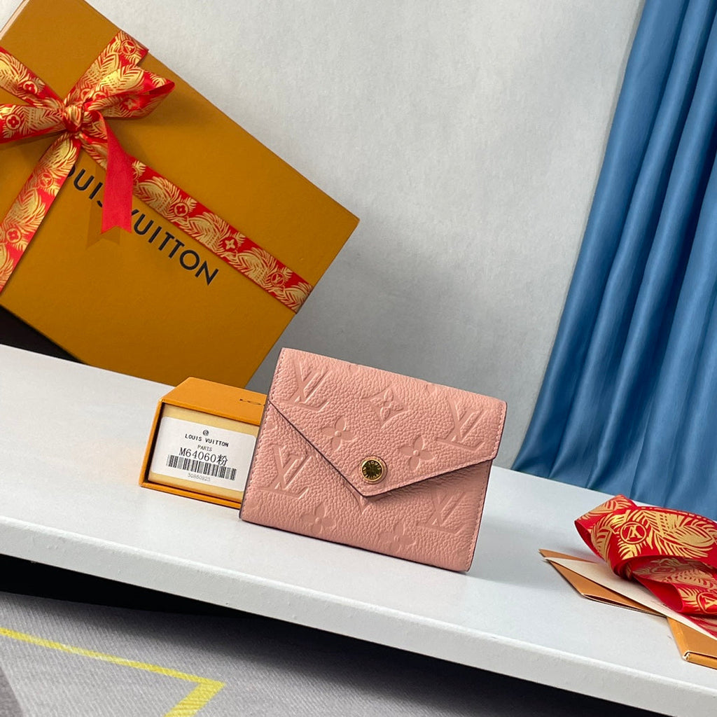 LV M64060 Victorine Wallet Pink Monogram Empreinte Leather 221685