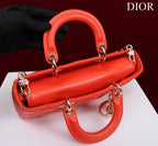 medium lady d-joy 26 red lambskin