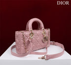 medium lady d-joy 26 antique pink lambskin