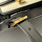 SOLFERINO 23 SATCHEL IN BOX BLACK WHITE CALFSKIN