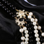 CHANEL 25S CHAIN BELT IN WHITE AND BLACK PEARL 614477