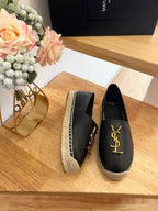 SL YVES LOGO SLIP ON BLACK CALFSKIN