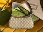 OPHIDIA GG SMALL 25 HANDBAG BEIGE AND EBONY PVC FABRIC