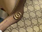 OPHIDIA GG SMALL 25 HANDBAG BEIGE AND EBONY PVC FABRIC