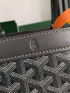 BELLECHASSE BIAUDE PM BAG 36 IN GRAY GOYARDINE CANVAS AND CALFSKIN TRIM