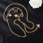 CHANEL 25S CHAIN BELT IN GOLD METALLIC STONE-EMBELLISHED 612631