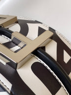 FENDIGRAPHY SMALL 29 IN WHITE MIX BLACK SMOOTH CALFSKIN SILVER HARDWARE