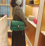 BVL Serpenti Forever Shoulder Bag 25cm Green Calfskin GHW 188644