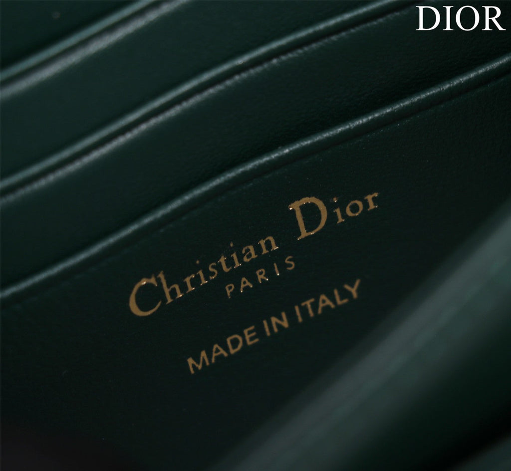 my cd mini 21 dark green patent calfskin