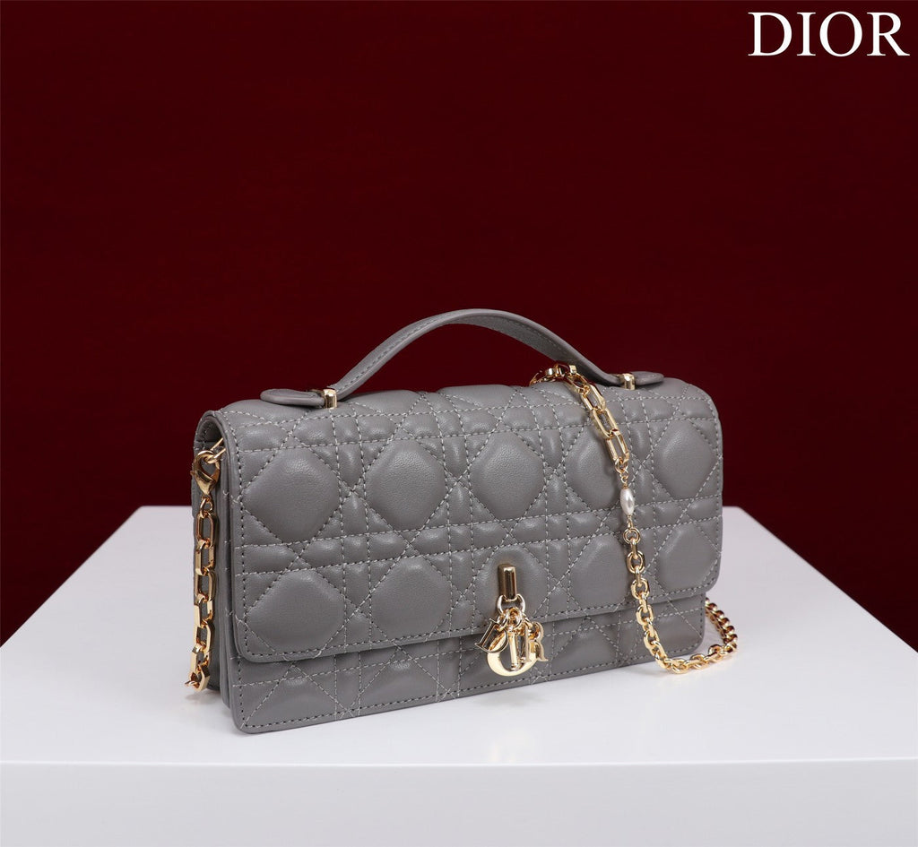 my cd mini 21 gray lambskin