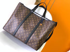LV Week-End Tote Large Handbag Brown Monogram Canvas