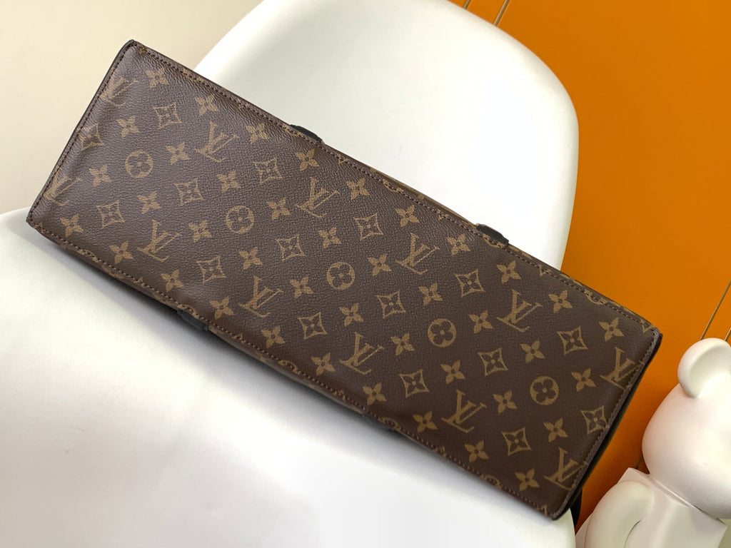 LV Week-End Tote Large Handbag Brown Monogram Canvas