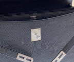 KELLY DEPECHES 38 BRIEFCASE IN BLACK TOGO CALFSKIN SILVER HARDWARE