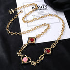 CHANEL 25S CHAIN BELT IN GOLD METALLIC STONE-EMBELLISHED 612713