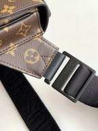 LV S Lock Sling Bag 21cm Brown Black Monogram Macassar Canvas
